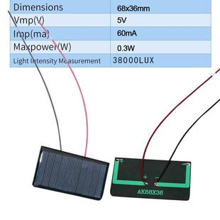 户外充电光伏发电板充1.2 太阳能滴胶板单多晶68 60MA 37MM