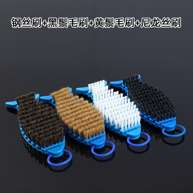 文玩刷子弯曲刷猪鬃刷清理包浆懒人刷G串神器金刚菩提盘玩工具桶