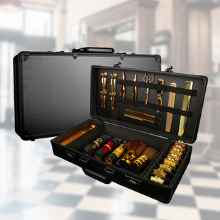 barber发型师美发工具箱油头推剪专用箱理发师剪刀收纳盒密码手提