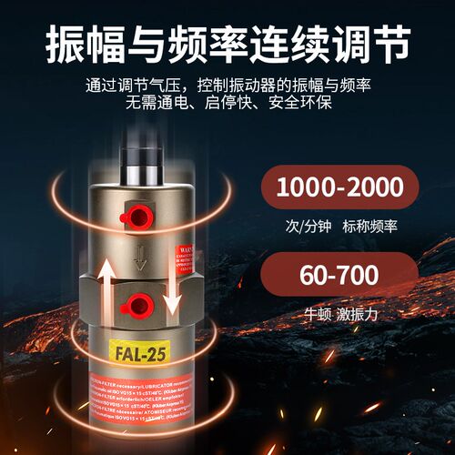 气动振动器FAL-18/25/35活塞伸缩式工业震动器下料仓振荡器空气锤