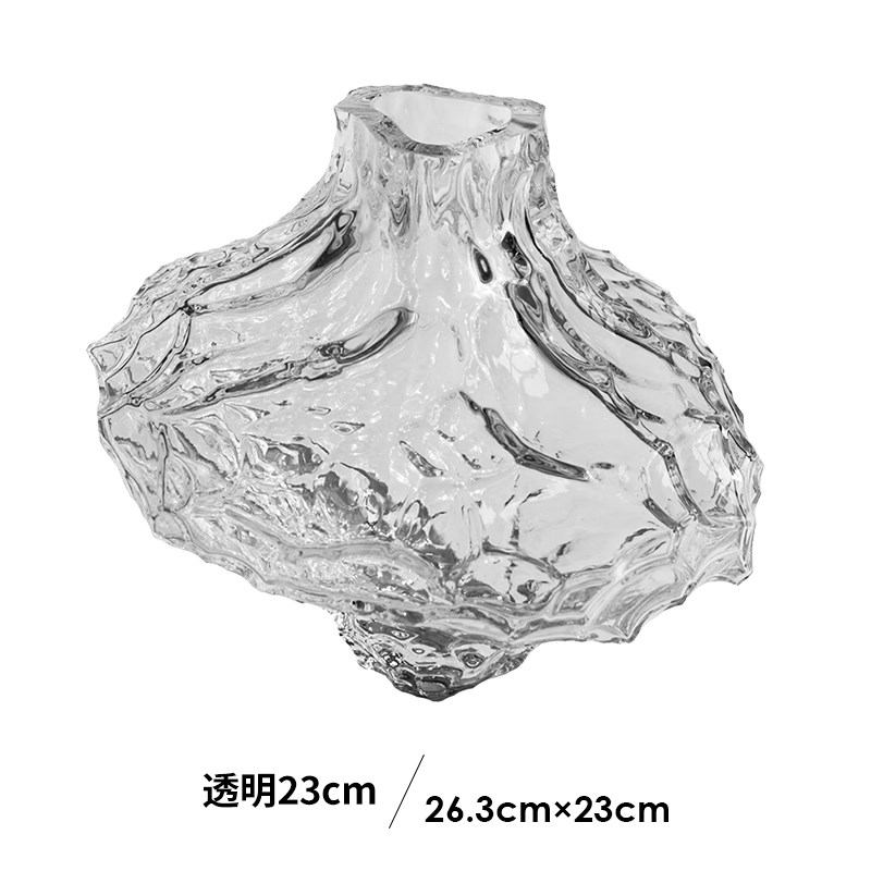 丹麦Hein Studio侘寂风玻璃花瓶不规则透明水养插花瓶 日式花器