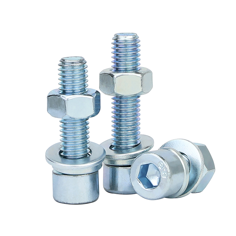 M4M5M6M8M10M20 8.8级镀锌内六角螺栓套装大全螺丝螺母螺栓组合