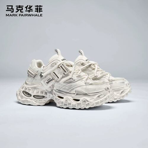 马克华菲男士增高厚底老爹鞋