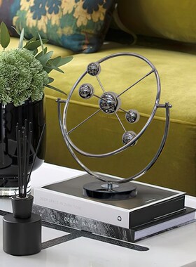 现代轻奢几何圆环金属摆件x设计师样板间客厅室内简约软装饰品