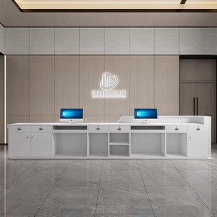 司酒店前台接待台简约现代收银台美容院吧N台培训机构办工桌柜台