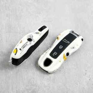 适用于保时捷MacanPanamera718Cayenne911宇T航员太空人钥匙壳扣