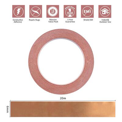极速6mmX20m Copper Slug Tavpe Adhesive Copper Slug Snail Bar
