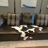 奶牛皮原皮毛整皮地毯门垫地垫V24客厅茶几玄关进W门小牛皮真皮毛