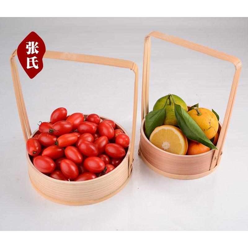 复古手提篮酒店装饰木质中式食盒创意提盒K古典饭盒蒸笼提篮水果