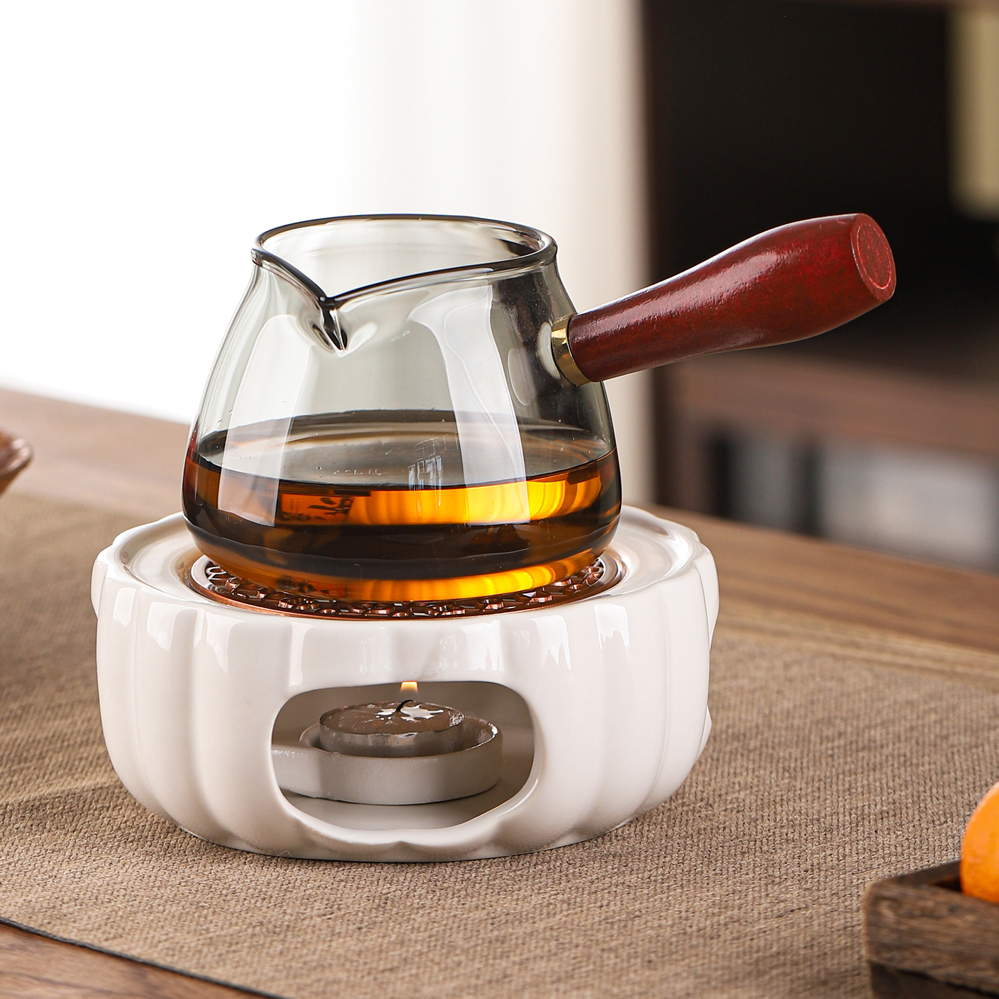 暖茶温茶炉花茶壶蜡烛煮茶炉陶瓷底座加热炉保温明火烤橘子煮茶器