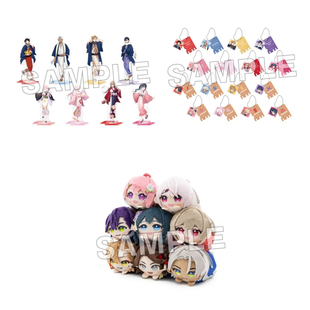 喵喵预订-彩虹社极乐汤系列立牌玩偶钥匙圈伏见学三枝