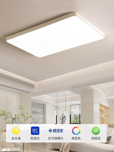 大客厅灯简约现代超亮长方形大厅灯led吸顶灯卧室灯全屋套餐灯具