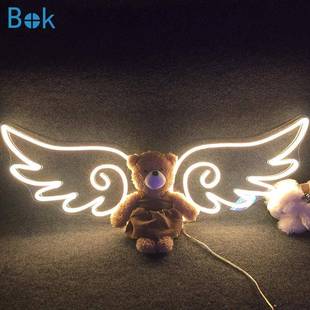 爆款网红拍照翅膀AngelWings造型霓虹灯氛围装饰灯店铺背景装饰灯