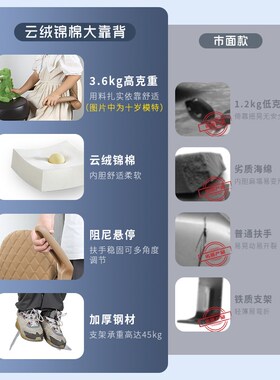 雅迪冠能摩登/C15m/C50/C26电动车儿童扶手靠背车靠后座改装配件