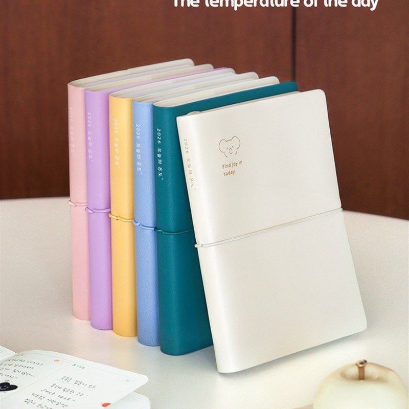 韩国indigo小j清新八分格2026月周计画本绑带心情日程本手账日记,文具电教/文化用品/商务用品,手帐/日程本/计划本,淘宝优惠券,粉丝福利购,淘宝优惠卷