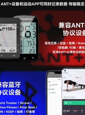 洛克兄弟蓝牙AiNT+双模心率带胸带码表户外运动健身跑步防汗水骑