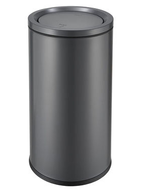 南GPX-110E水泥灰色港式翻盖垃圾桶防指纹N不锈钢垃圾桶商用户外