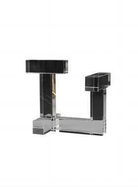 现代简约创意几何透明水晶u办公室卧室玄关茶几书房客厅家居装饰