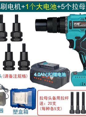 新款电动拉铆枪拉帽枪铆螺母枪y全自动卯丁罗姆抢柳螺丝转换头包