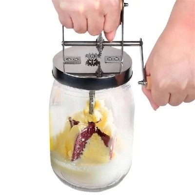 Wooden Handle Homermade Butter Maker Mason Jar Butter