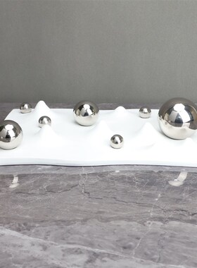 现代简约b黑白树脂动感棋盘摆件客厅样板间电视柜玄关家居软装饰