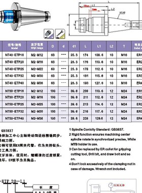 NT40刚性伸缩攻牙本体NT40-ETP32L(攻牙范围M2-M30)