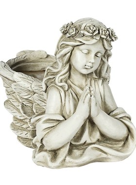 欧式户外花园天使花m盆庭院装饰树脂工艺品花缸雕像创意摆件景观