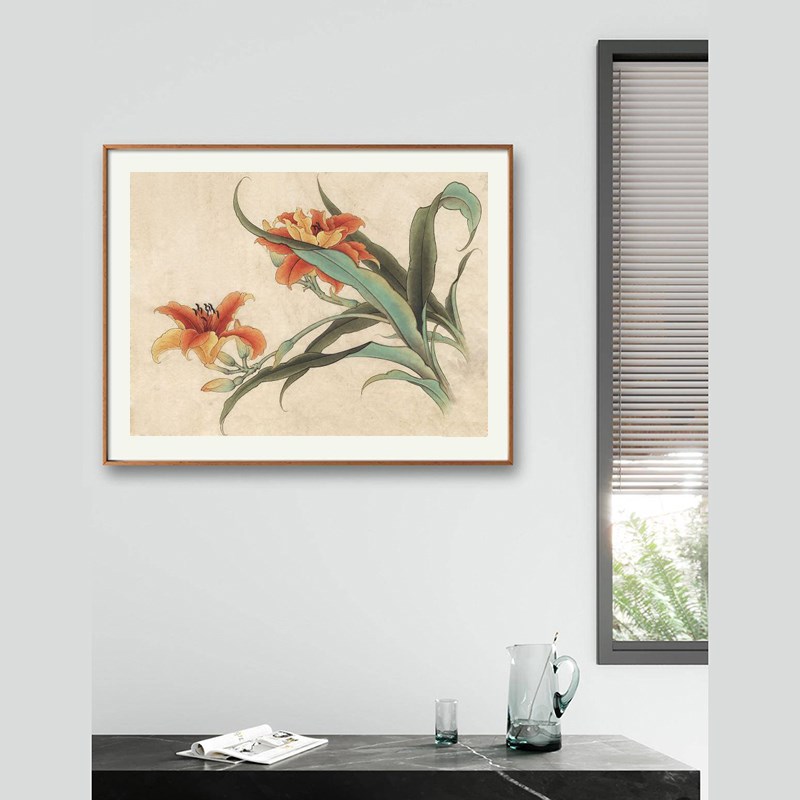 苏绣初学aDIY套件材料包  百合花 花卉 客厅卧室餐厅 刺绣装饰画