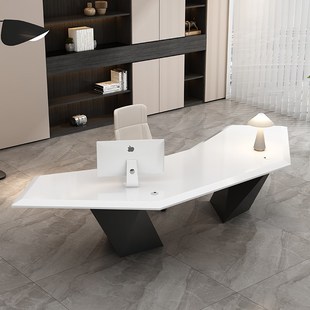 创意烤漆办公桌设计师总监工作台时尚简约现代老板桌医.美咨询烤