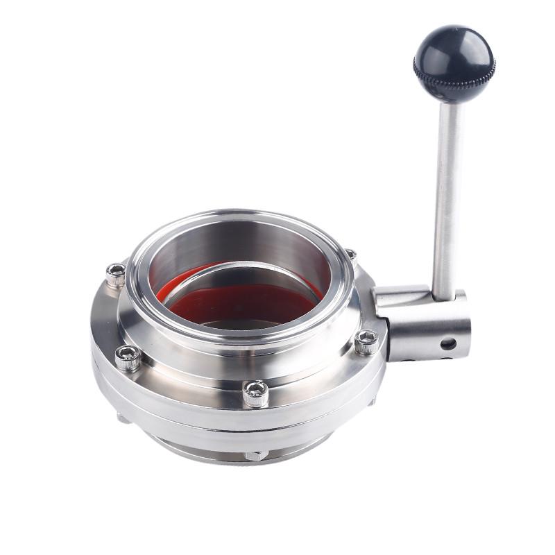 304卫生级不锈钢快装蝶阀快装接头卡盘卡套卡箍V式碟阀手动蝶阀