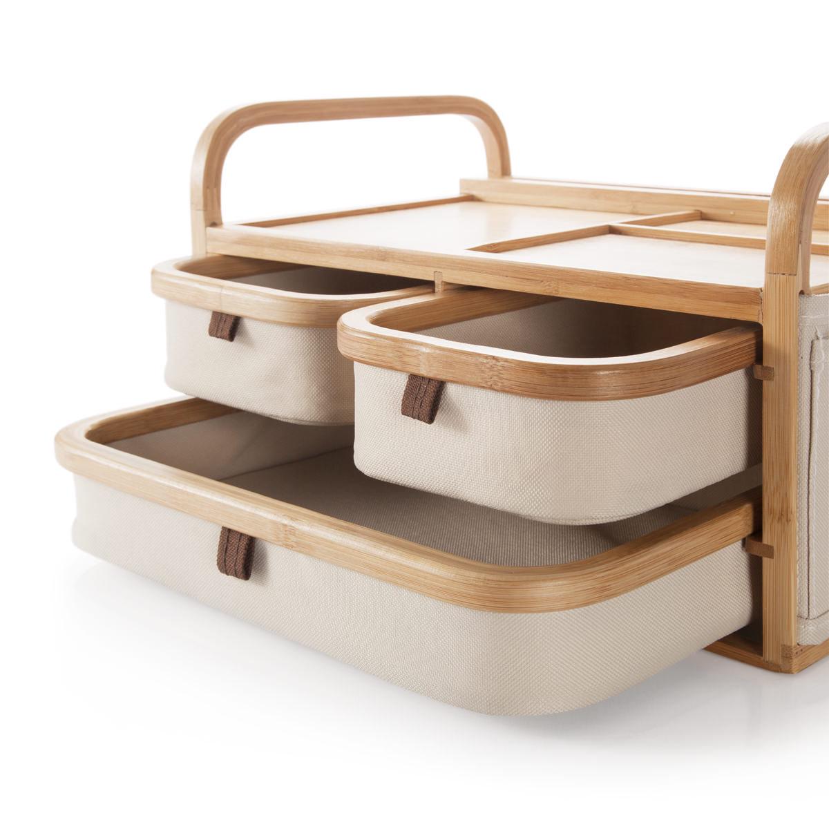 一物一家时尚桌面抽m屉式多层收纳盒化妆品杂物整理盒创意布艺ins