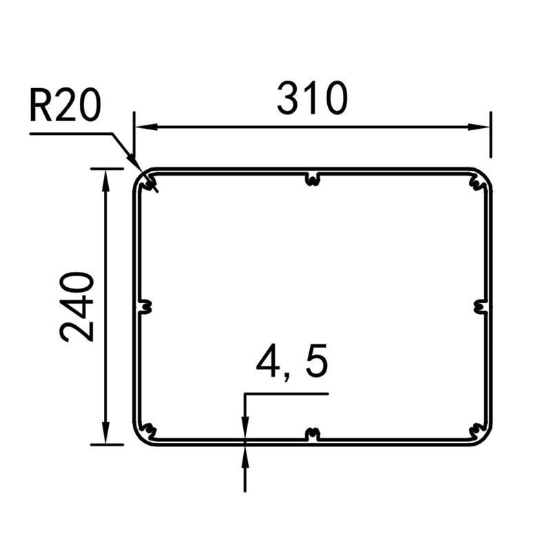 现货方管c铝型材 机箱铝外壳 圆角铝方管挤压 S储能铝壳加工氧化