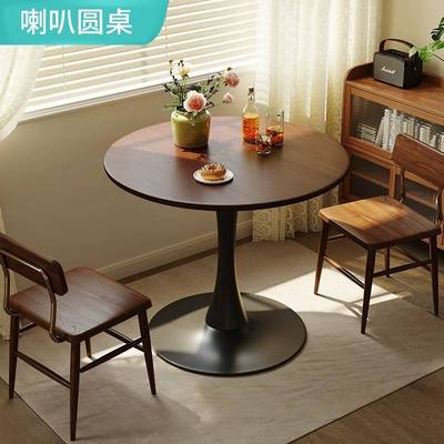 北郁金香桌简约休闲洽欧谈桌咖啡厅奶茶店餐圆桌网红圆桌阳台桌子