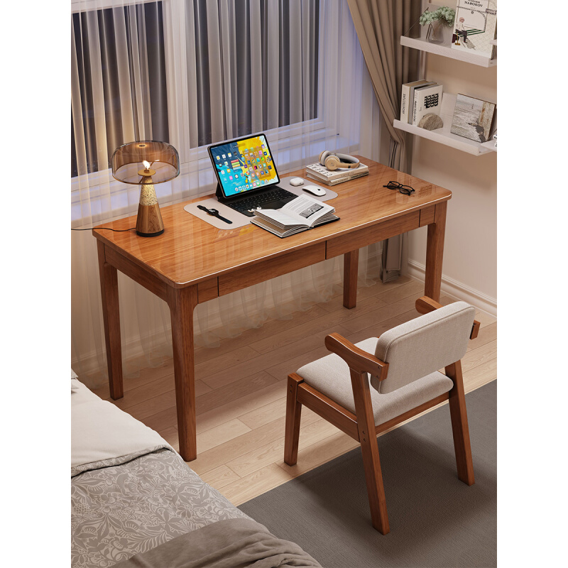实木窄书桌宽40/55cm家用办公桌电脑桌卧室写字桌小户型学习桌子