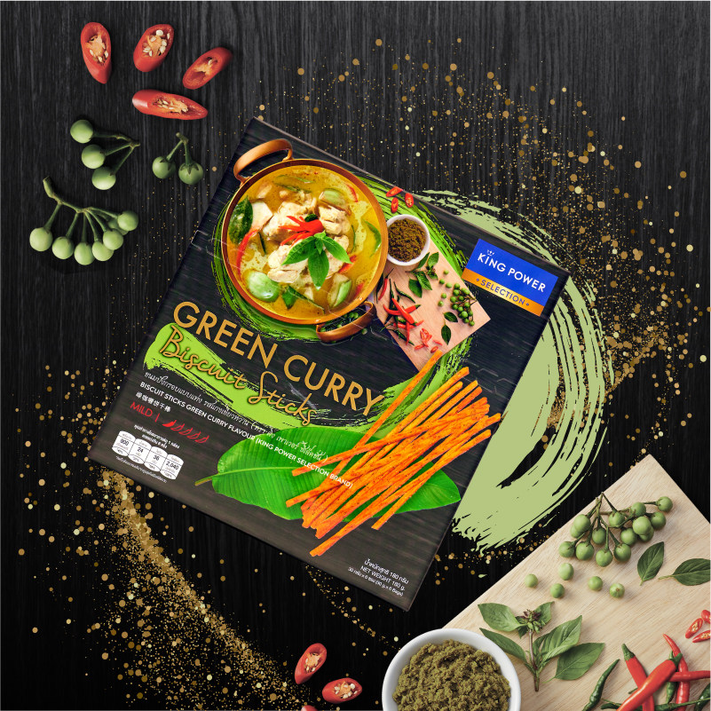泰国进口Kingpower绿咖喱饼干棒180g休闲零食办公零食