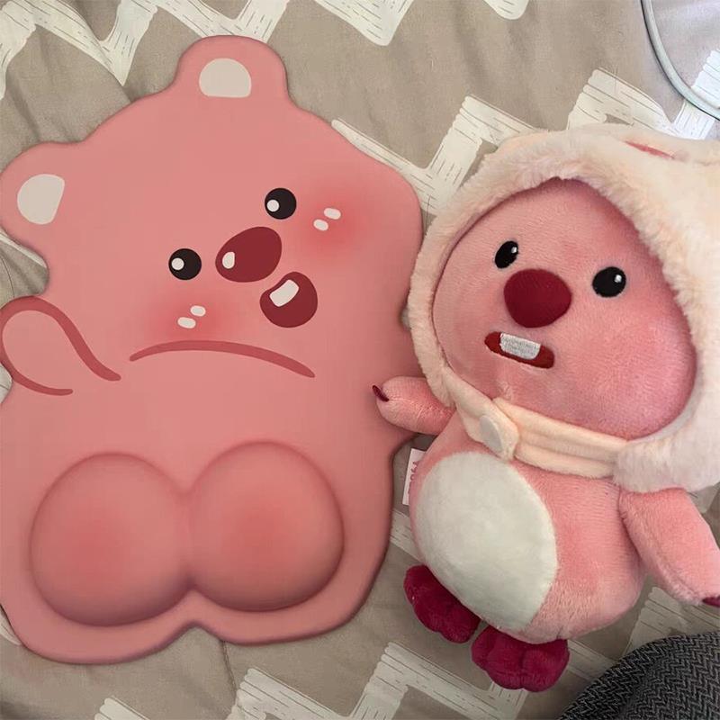 小海狸露比鼠标垫手护腕垫女生可爱滑电脑办公高级感硅胶键盘手托