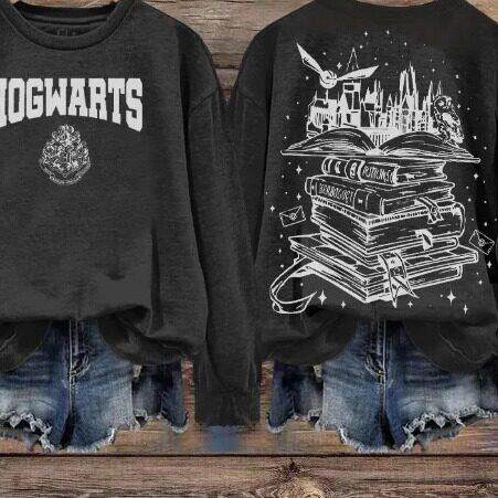 Women's Letter Print Drop Shoulder Long Sleeve Hoodie, Funny