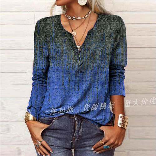 Women's Bohemian Ethnic Style Short Sleeve Button Top
