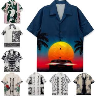 Valentine Day Printed Shirt Casual Hip Hop Street Eye Flame
