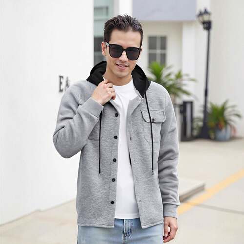 Grangclad Men Winter Fleece Thermal Jackets Sherpa Lined
