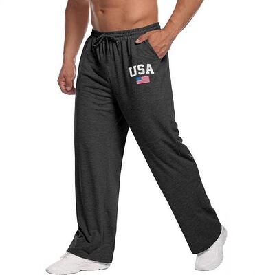 Women's Casual American Flag Print Fleece Lined Drawstring