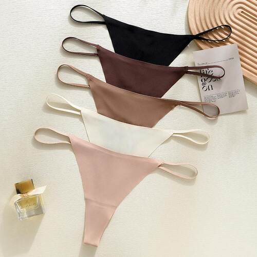 20pcs Seamless Thongs Women Color Basics Underwear Cut Rise