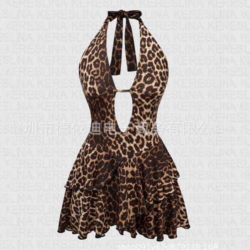 IRISIA DRESS LEOPARD MESH MINI