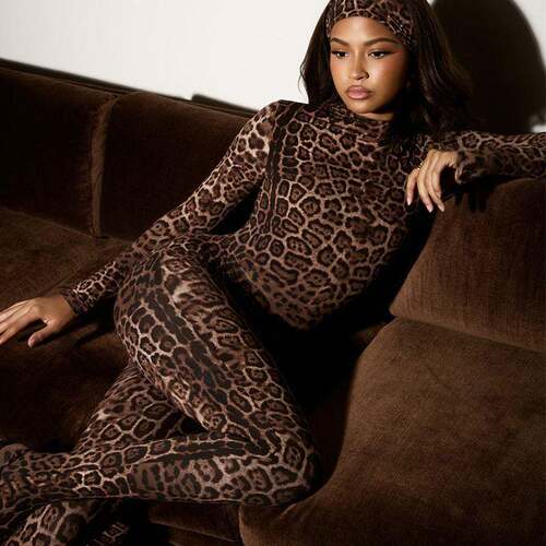 Women's Fashion Half High Neck Long Sleeve Top Pants Set