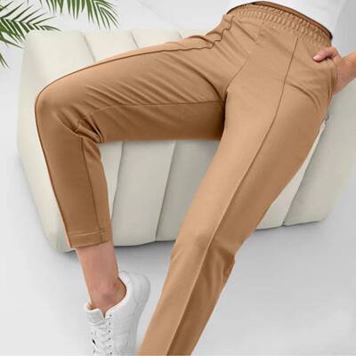 Women Pull Pintuck Pants Casual Dressy Sweatpants Pockets