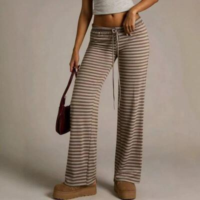 Women's Casual Striped Loose Long Pants