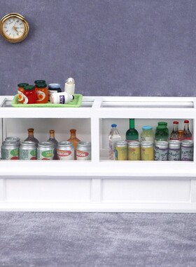 1:12娃娃屋dollhouse迷你家具商场商店微场景摆件白色柜子展示柜