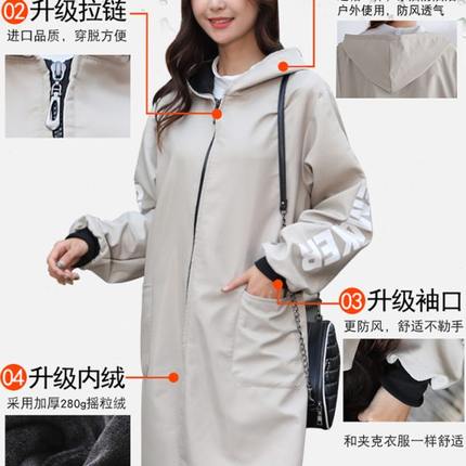 高档长袖女防水围裙大人保暖时尚上衣加绒加厚可外穿男罩工作服洋