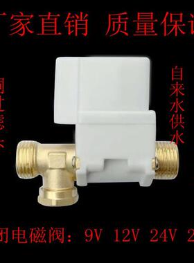 常闭电磁阀DC12V水阀气阀4分9V24V220V有压无压浇花电磁阀 铜线圈