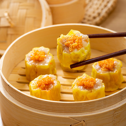 蟹子烧卖早餐半成品干蒸广式点心